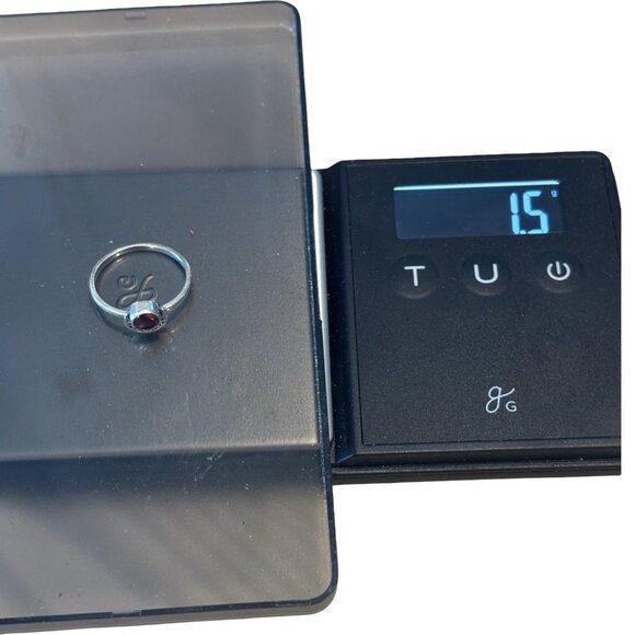 Sterling Silver 925 Garnet Crescent Moon Ornate Round Ring Size 8 Southwest Boho - Picture 6 of 6